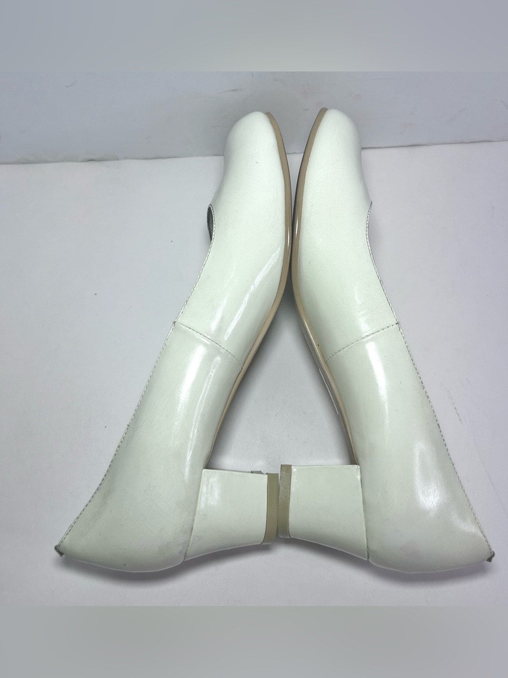 Brooks Brothers Fleece Ivory Patent Leather Block Heels Women’s 6B - Picture 5 of 10